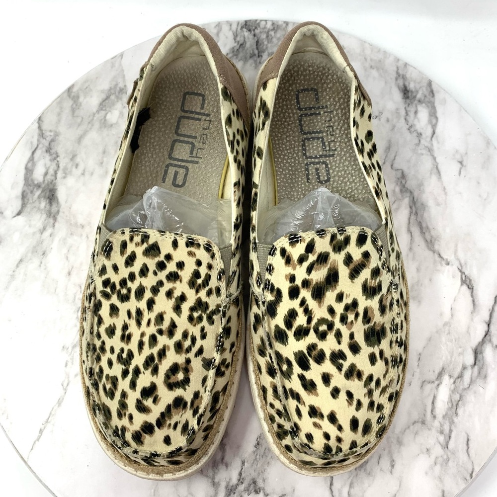 Hey Dude Lena Leopard Print Slip-Ons 9/40 Comfy Sporty Resortwear Casual Preppy - Picture 6 of 13